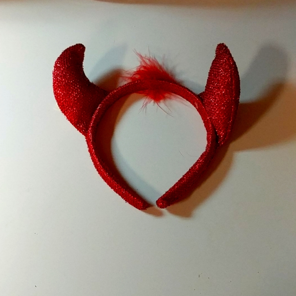 Devil Costume Red Metallic Headband